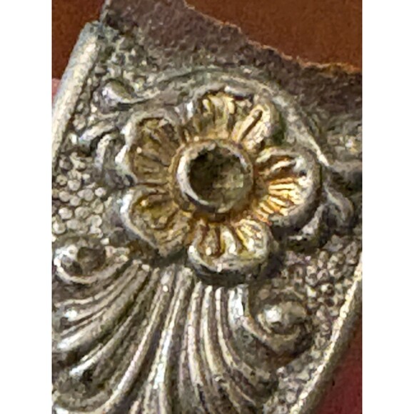 Vintage 3 PC Southwestern Silver & Gold Belt Buckle Hardware Set Unknown Mark main image 5